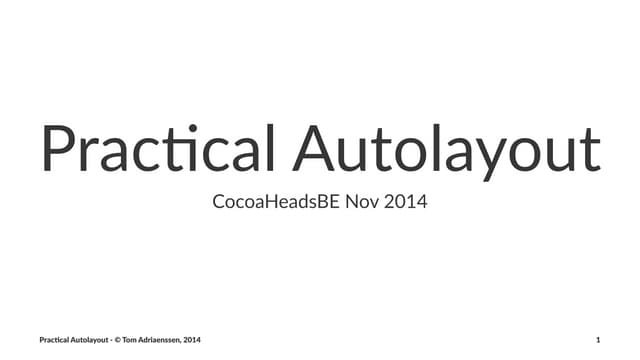 Practical auto layout