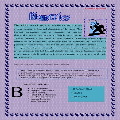 Practical biometrics