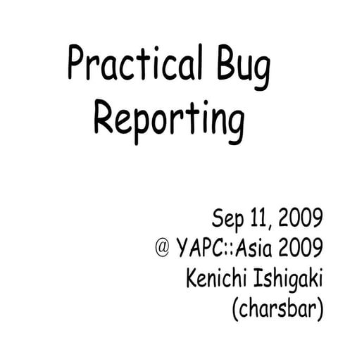 Practical Bug Reporting