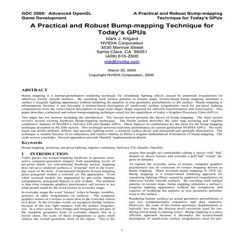 A Practical and Robust Bump-mapping Technique for Today’s GPUs (paper)