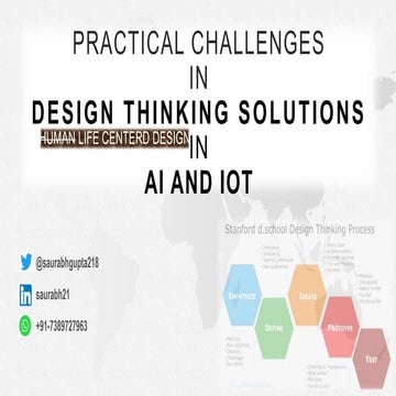 Practical challenges in design thinking solutions in AI and IoT@saurabhgupta218