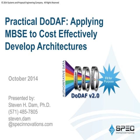 Practical DoDAF Presentation to INCOSE WMA 