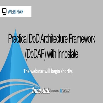 Practical DoD Architecture Framework (DoDAF) with Innoslate