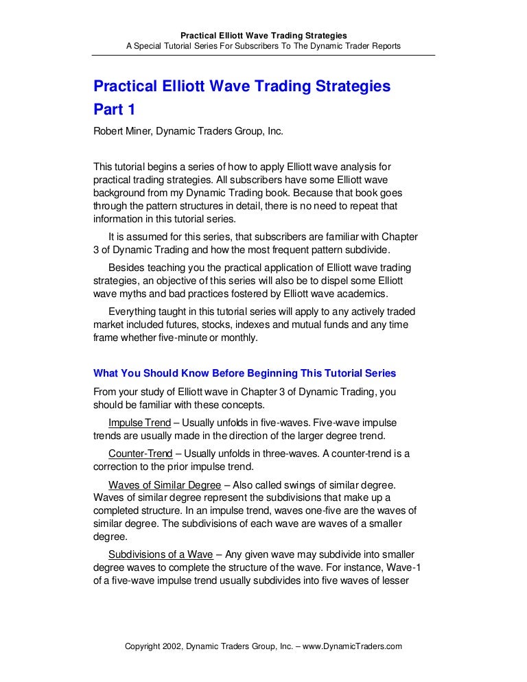 Practical elliott wave trading strategies