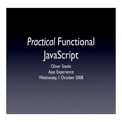 Practical functional java script | PPT image.