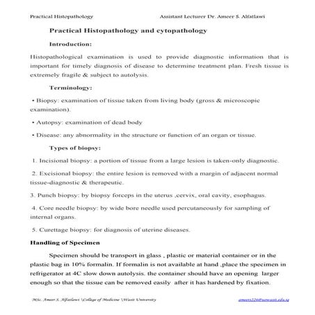 Practical histopathology and cytopathology dr.ameer