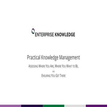 Practical Knowledge Management: Assessing Where You Are, Where You Want to Be...
