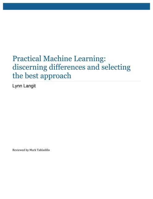 Practical Machine Learning | PDF