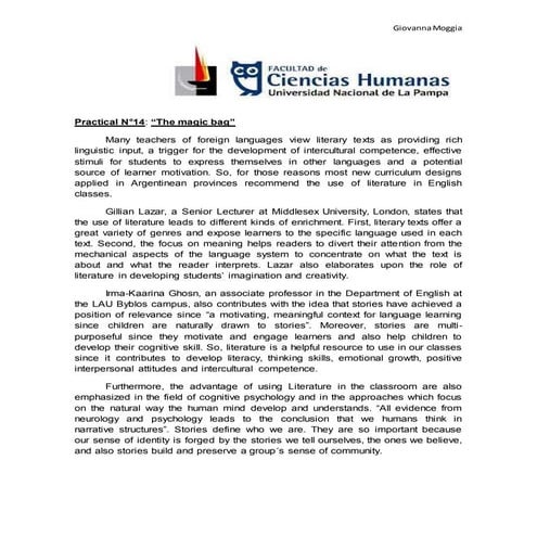 Practical n° 14- My magic bag