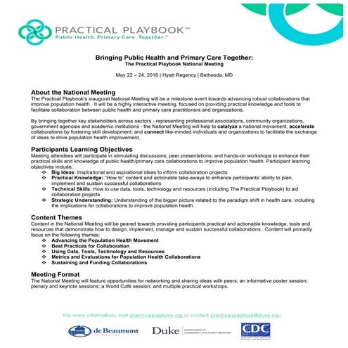 Practical Playbook National Meeting Speaker Outreach Session Overview_10.02.15