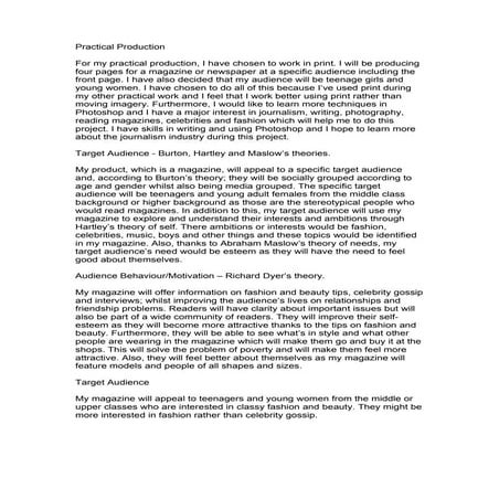 Practical production