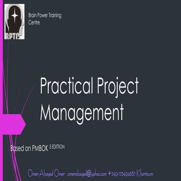 Practical project management based on PMBOK5