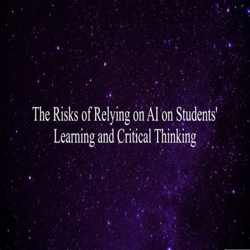 PRACTICAL RESEARCH 1 - THE RISK OF RELYING AI ON STUDENTS | PPTX