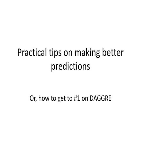 Practical tips from #1