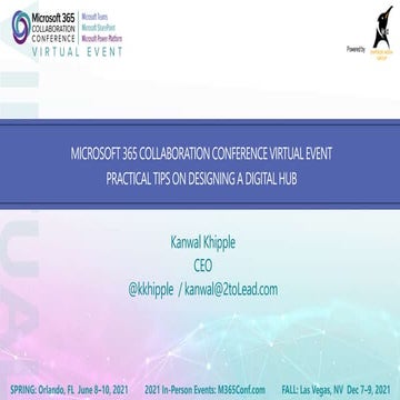 Practical Tips on Designing an effective Digital Workplace #m365vconf