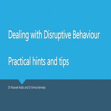 Dealing with Disruptive Student Behaviour - Practical Tips for University Tea...