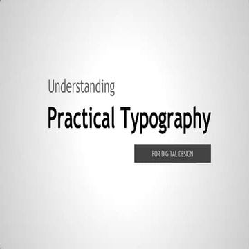 Practical typography