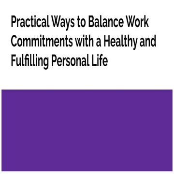 Maintaining a Work-Life Balance while WFH | PDF