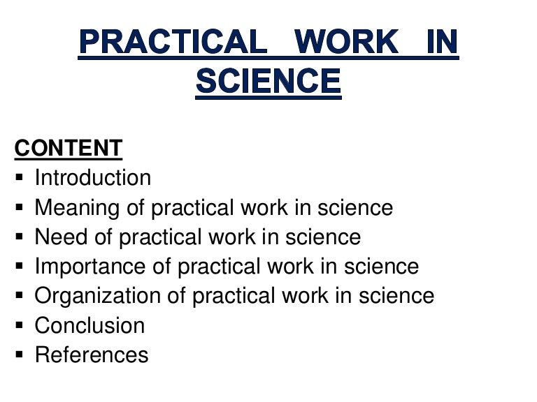 Practical work in science