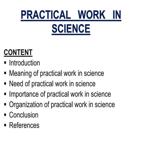 Practical   work   in science