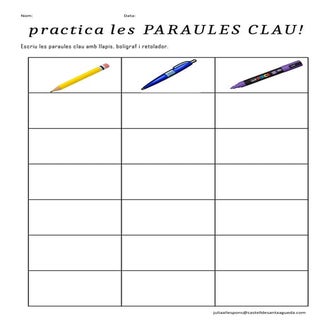 Practica paraules clau