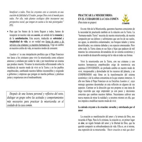 Practicar la misericordia en el cuidado de la casa común