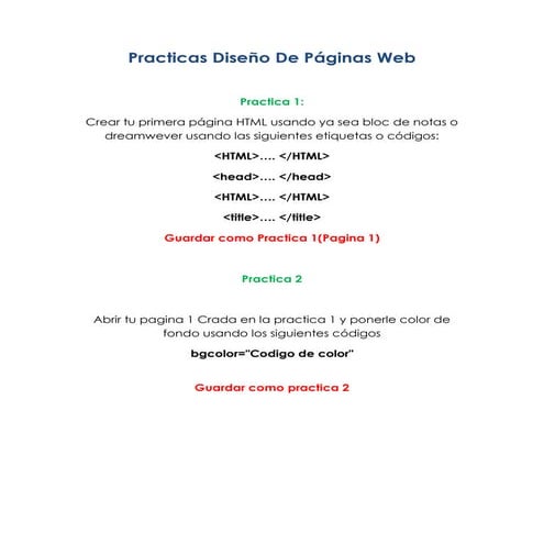 Practicas diseño de páginas web