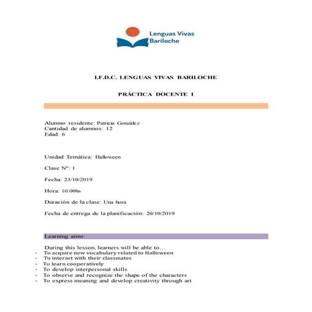 Practicas I- Lesson plans