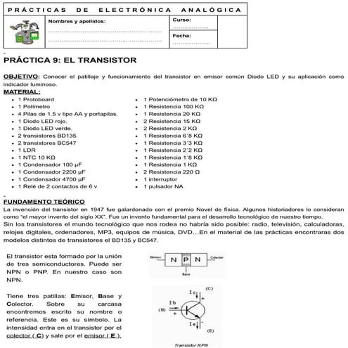 Practica transistores