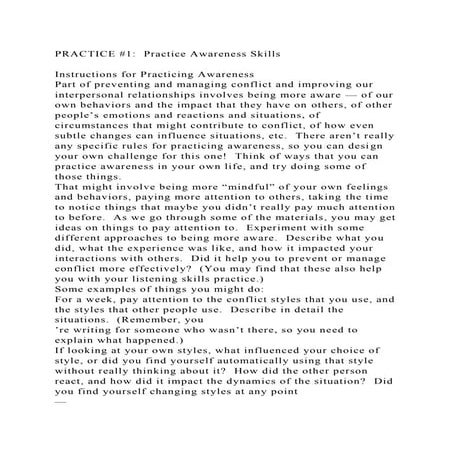 PRACTICE #1  Practice Awareness SkillsInstructions for Practici.docx