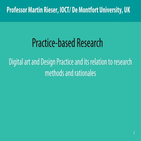 Practice based research 