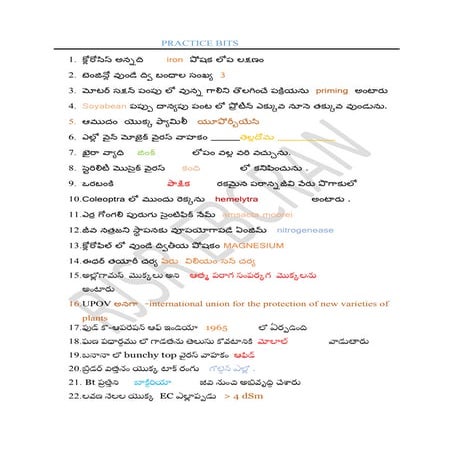 AGRICET Practice bits