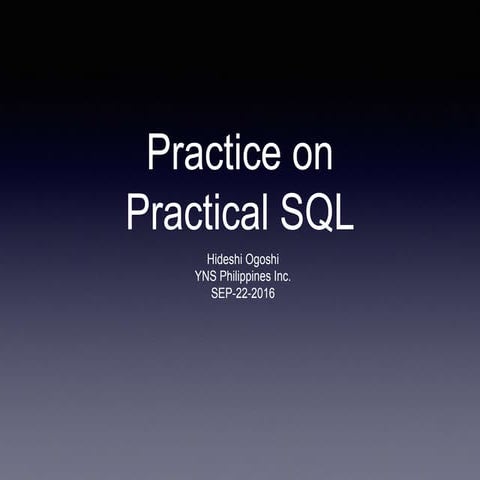 Practice on Practical SQL | PPT