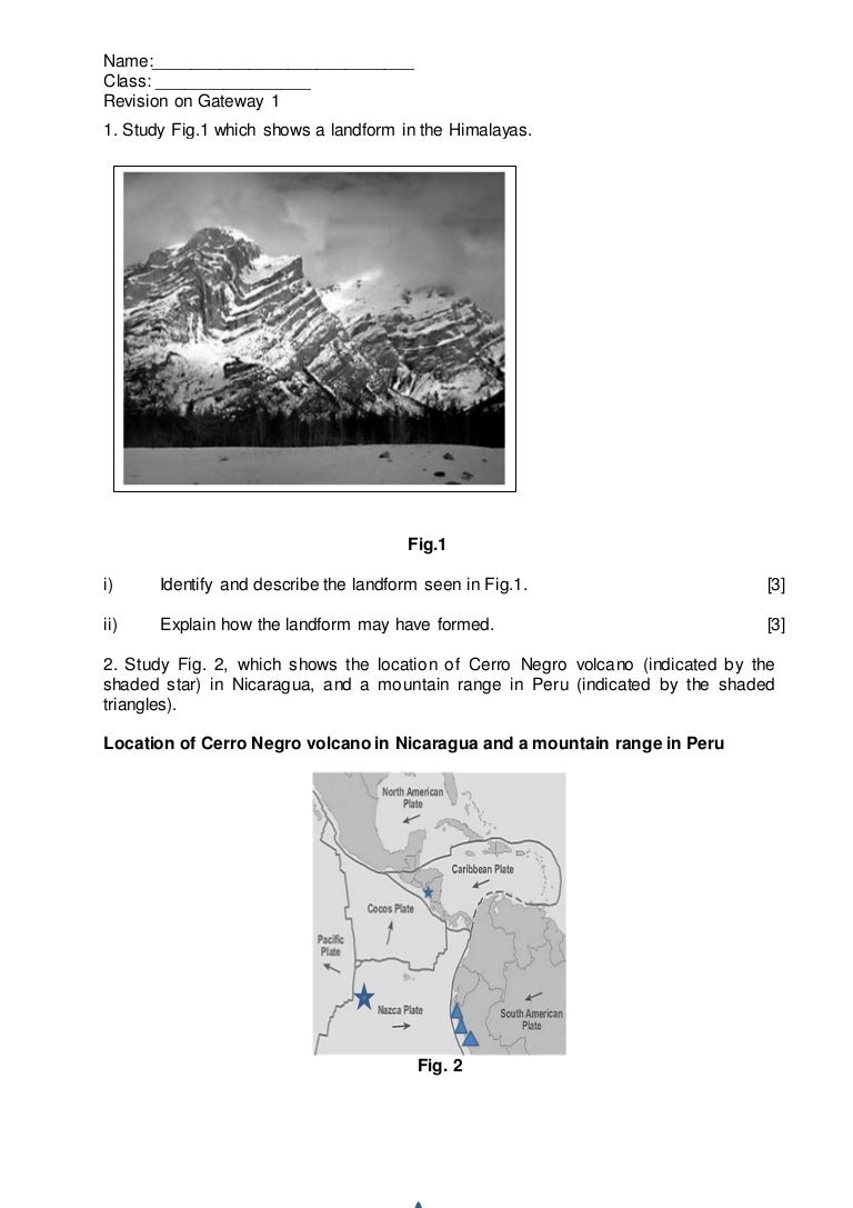 Practice paper on plate tectonic