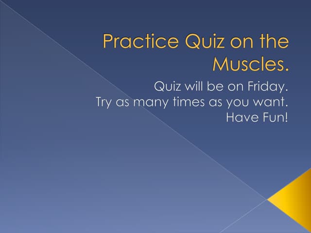 Practice Quiz On The Muscles