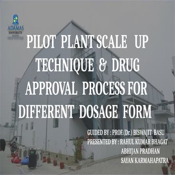 Pilot plant scale up technique in pharmaceutical | PPTX