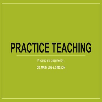 Practicum Notes For Practice Teaching Students