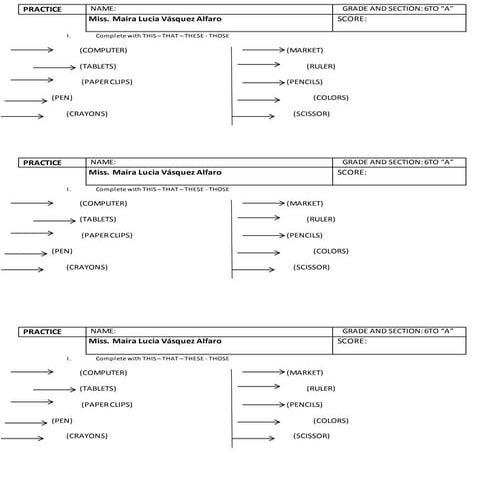 Practice this that these those