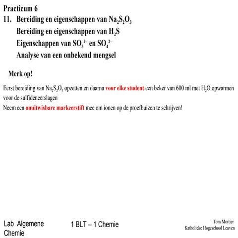 Labovoorbereiding - Bereiding van natriumthiosulfaat