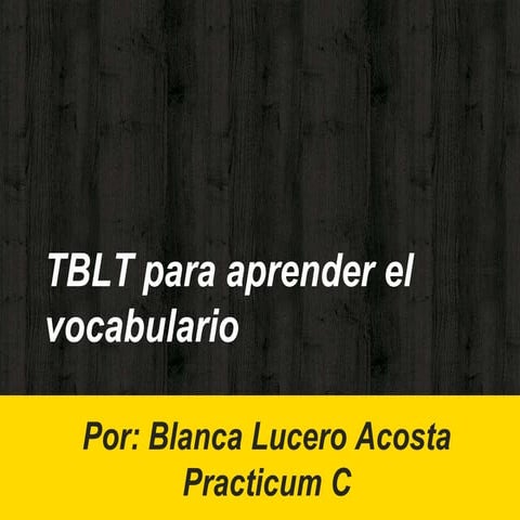TBLT para aprender el vocabulario 
