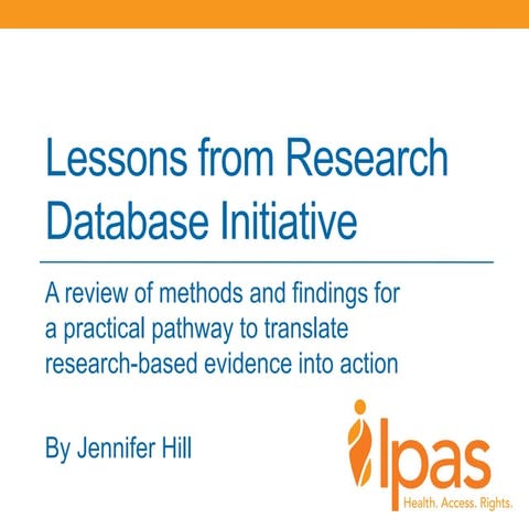 Lessons from Research Database Initiative
