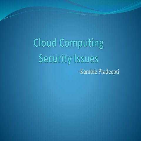 Cloud Computing security issues