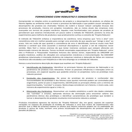 Pradfor robustez em fornecedores