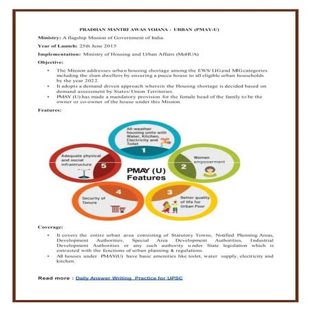 Pradhan Mantri Awas Yojana (PMAY) - Urban | PPTX