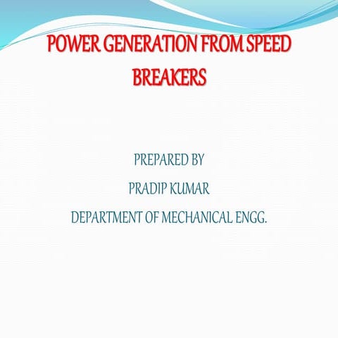 power generation through speed breakers