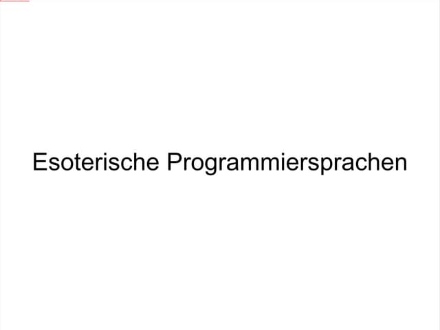 Esoterische Programmiersprachen