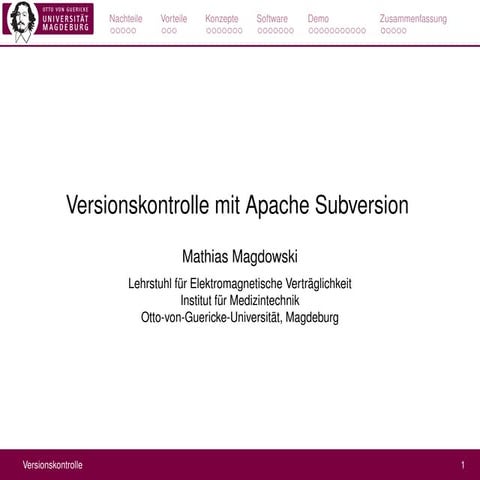Versionskontrolle mit Apache Subversion | PDF