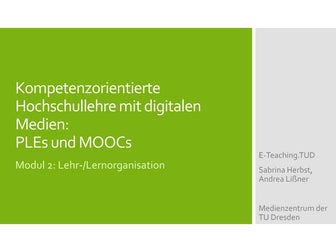 Einführungswebinar E-Teaching 2014: Social Media, PLE &MOOCs