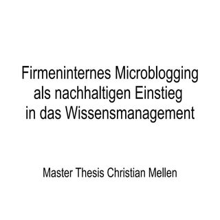 Verteidigung der MasterThesis