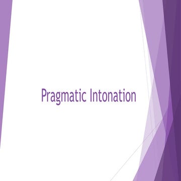 Pragmatic intonation